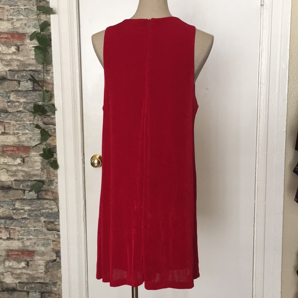 Forever 21 Red Sleeveless Dress Sz L - Picture 4 of 7